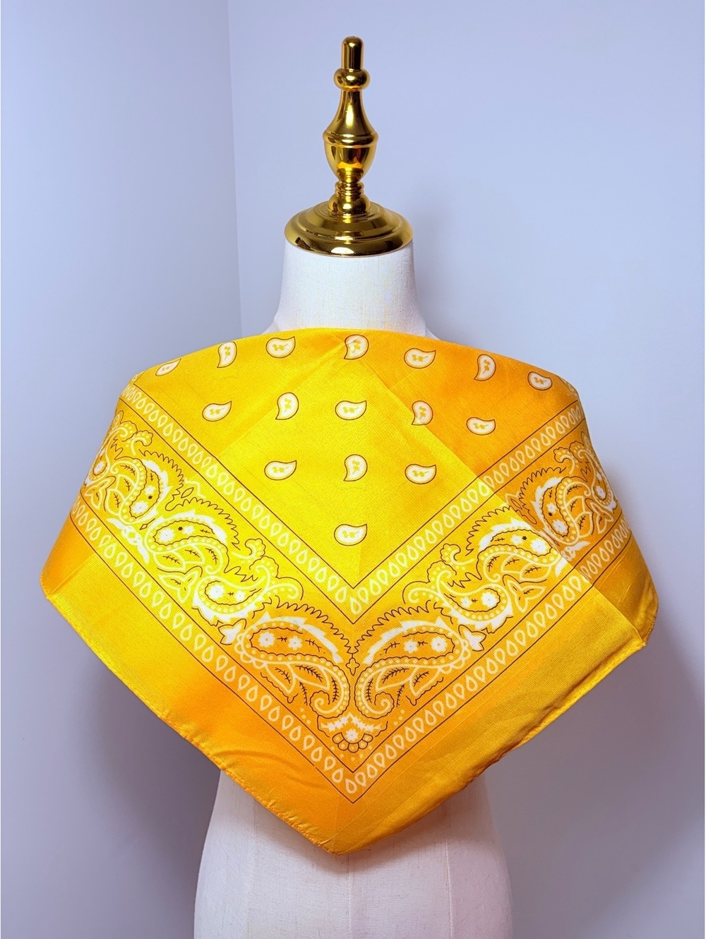 Yellow Paisley Bandana Scarf 22" Square New Without Tags